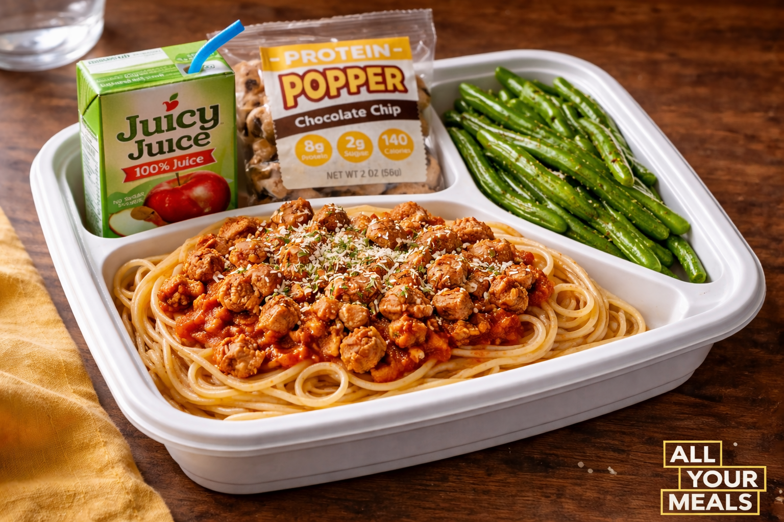 Spaghetti Bowl with Green Beans- Kid Meal